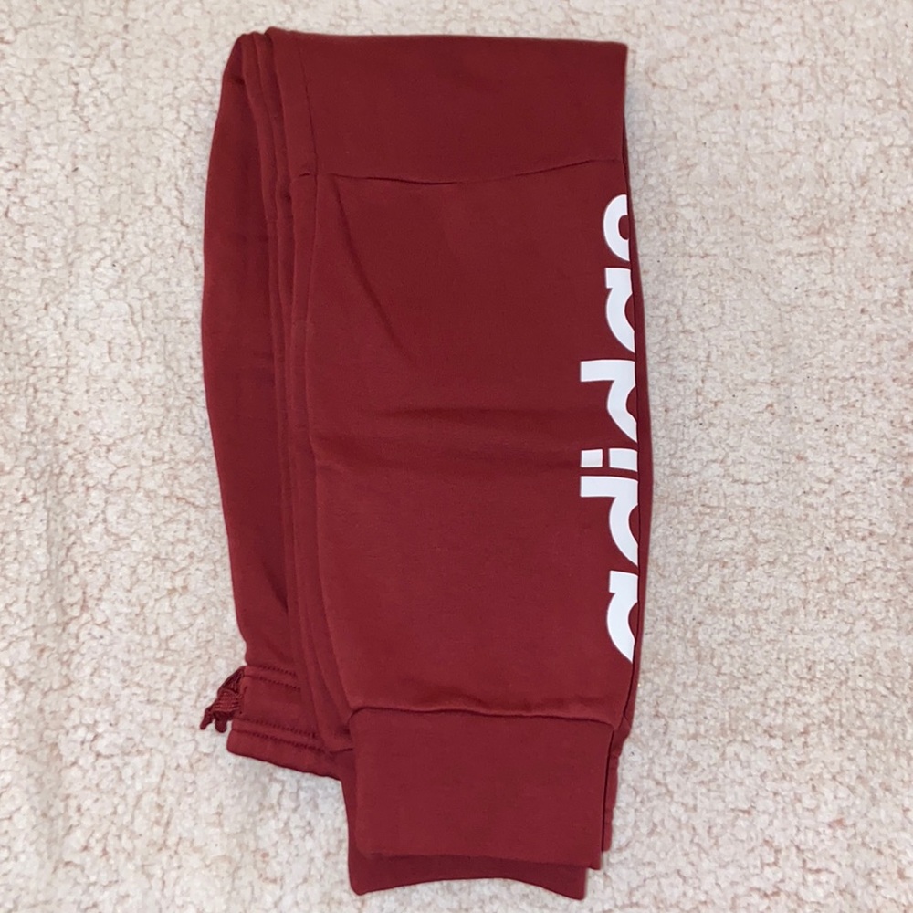 Maroon/Red Adidas Sweatpants with Fleece Inside